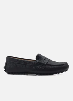 JULES & JENN  Mocassins en cuir grainé - Noir